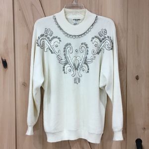 Sequin Beaded Sweater Alfred Dunner Petite Small